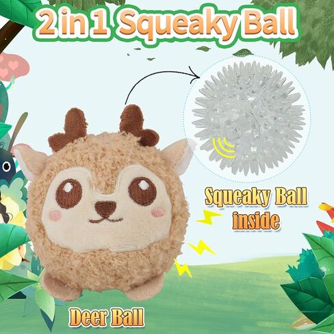 DKING 3Pack Squeaky Dog Balls,2 in1 Funny Puppy Ball Toys,Birthday Dog Toy for Small Medium Dogs (Farm Ball) in Kuwait