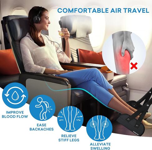 Airplane Footrest with Comfortable No Clashing Base, Portable Travel Foot Rest Made with Premium Memory Foam, Airplane Travel Accessories to Reduce Swelling and Soreness, Gifts for Travelers in Saudi Arabia