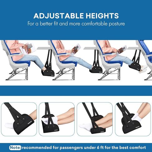 Airplane Footrest with Comfortable No Clashing Base, Portable Travel Foot Rest Made with Premium Memory Foam, Airplane Travel Accessories to Reduce Swelling and Soreness, Gifts for Travelers in Saudi Arabia