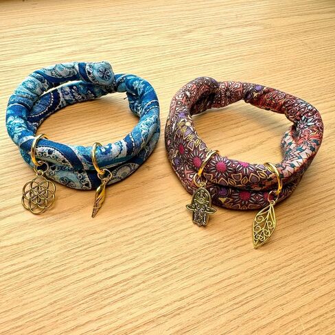 2 pcs Handmade Spiral Lock Hair Tie Bendable Loc Tie Dreadlock Accessory Hair Bands Embedded Ponytail Holders Dreadlock Hair Tie Spiral for Women and Men Thick Curly Hair (Blue & Pink Pattern) in Saudi Arabia