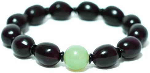 Handmade Prayer Beads Bracelet For Man And Woman Lotus Seeds Bead Bracelet With Natural Jade for Yoga And Meditation (MIDDLE-green) in Saudi Arabia