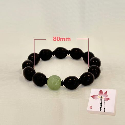Handmade Prayer Beads Bracelet For Man And Woman Lotus Seeds Bead Bracelet With Natural Jade for Yoga And Meditation (MIDDLE-green) in Saudi Arabia
