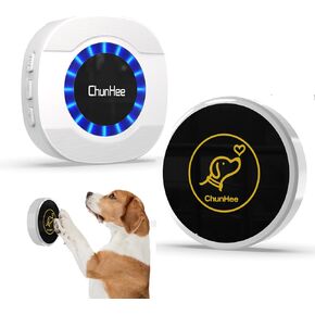 ChunHee Dog Door Bell, Smart Dog Doorbell for Potty Training to Go Outside, Dogs Bells for Doggie to Ring to Go Potty Train with Customized Ringtones Adjustable Volume, 1 Dog Buttons