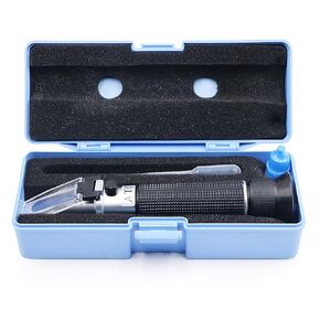 Portable Hand Held Salinity Meter Saltwater for Seawater Refractometer ATC Tester Hydrometer Kit Automatic with Seawater Marine Fishkeeping Aquarium Swimming Pool Etc