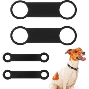 4 Pack Dog Tag Rubber Band Replacement Silicone Elastic Holder for Pet Collar, 2 Sizes Slide on Dog Tags Name Id Silent Noiseless Pet Id Tags for Puppy Kitten Small Dogs Cat