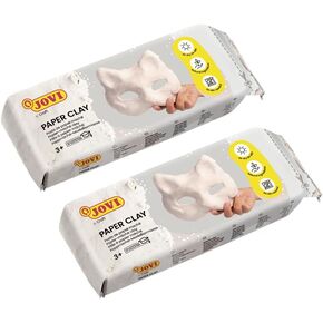 Jovi - PatMaché, Pack of Two Ready-to-use 1.5 lb Paper Clay Bars, Total Weight 3 lb, White Air-Hardening Papier Mache for Arts and Crafts Projects