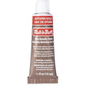 Amaco Rub N Buff Wax Metallic Finish - Rub N Buff Autumn Gold 15ml Tube - شمع مذهب متعدد الاستخدامات لإنهاء الأثاث والترميم - فرك وألوان برتقالية واحدة