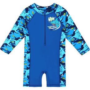 ملابس سباحة HUAANIUE للرضع/الأطفال الصغار من Rashguard، قطعة واحدة بأكمام طويلة