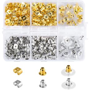 6 Styles Silicone Earring Backs for Studs/Droopy Ears/Heavy Earring, 600 Pcs Clear Soft Hypoallergenic Plastic Rubber Backs Replacements Backings Clutch Stoppers Kits