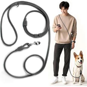 PetiFine Hands Free Dog Leash, Crossbody Waist Leash for Dog Walking, 8 ft Multifunctional Waterproof Standard Lead for Swimming,Running,Training (Small,Blue)
