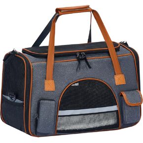 Cat, Dog Carrier – Fits Pets Up to 18 lbs, Anti-Collapse Design, Multiple Storage Pockets, Escape-Proof Zippers, Cozy Pad, Cat Carrier Soft 18x11x11 Inches