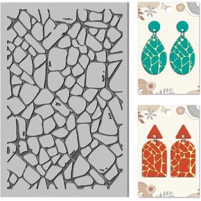 CHGCRAFT Terrain Texture Mat Natural Pattern Embossing Polymer Clay Roller DIY Tools for Clay Pottery Earring Jewelry Making Stamp Engraving Machines, Topographic Texture, 3.9x2.6x0.1inch