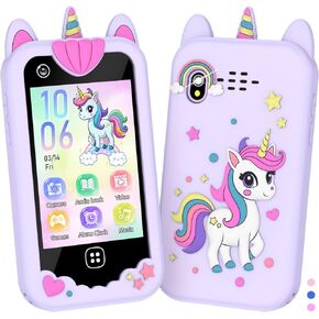 Kids Smart Phone for Girls Boys – Kids Cell Phone Toys Ages 3-10 with Touchscreen, Dual Camera, Music Player, 17 Games Toddler Learning Phone Birthday Gift for 3 4 5 6 7 8 Years Old, 8GB Card, Purple
