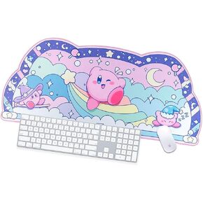 BelugaDesign Dreamy Bubble Desk Mat | Large Pastel Rainbow Anime Star Pink Purple Mousepad | Cute Kawaii Gaming PC Laptop Mat | Cotton Candy Wizard Ball Keyboard Protector | Office Home Decor Blotter