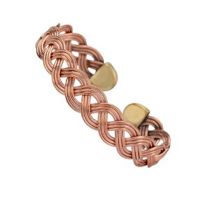 Handmade Elegant Copper Bracelet for Women - Pure Copper Bracelet for Pain Relief and Stress Relief - Adjustable Entwisted Copper Bracelet to Fit many Size Wrist (knitted) (knitted)
