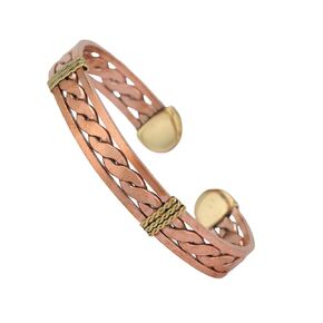 Handmade Elegant Copper Bracelet for Women - Pure Copper Bracelet for Pain Relief and Stress Relief - Adjustable Entwisted Copper Bracelet to Fit many Size Wrist (thick twisted) (spiral)