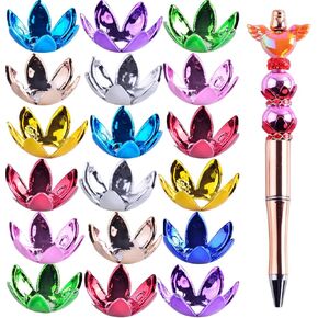 Forcal Beads for Pens,24pcs Acrylic 3D Hollow Heart Focals Beads Bulk for Beadable Pens Keychain Making Cute DIY Jewelry Supplies for Teacher Charms