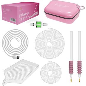 Picmondoo - E-Painter for Diamond Painting - Pink - Wireless Pen with Vacuum Pump - Accessories for Setting AB Stones Without Wax - Diamond Painting Pen