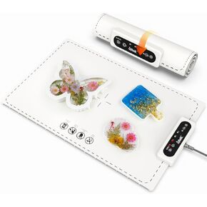 Resin Heating Mat, 23.6’’x15’’ Large Silicone Heating Pad for Epoxy Resin Molds Casting, Fast Curing, 2H 4H 6H Timer, 3 Temp Setting & Auto-Off Curing Dryer Machine