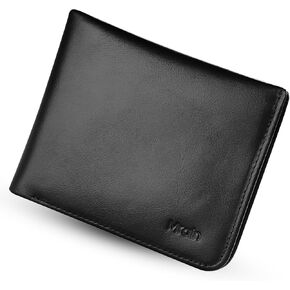 Full Grain Leather Wallet for Men (Black) | RFID Blocking | Bifold | Coin Pocket | Ultra Slim | Gift for Him in Kuwait