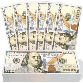 100 Pcs Prop Money Play Movie for Kids Education Learning，Videos, Birthday Parties, Weddings and Holiday