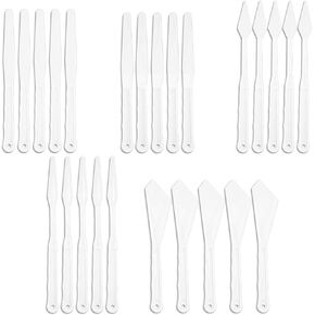 Plastic Paint Palette Knife Set Bulk (30 Pieces) for Art Crafts, Oil Acrylic Painting