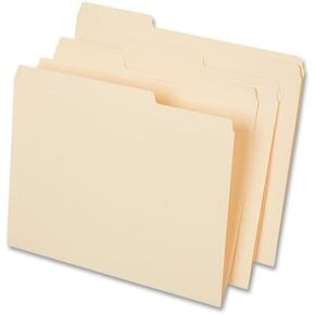 Universal top tab File folders, 1/3-cut tabs: Assorted, Letter Size, 0.75" Expansion, Manila, 50/Box