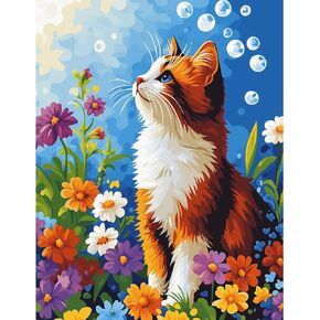 BXXRBX Cat Paint by Numbers Kit for Kids- Animals Kids Paint by Number, Painting by Numbers for Kids as a Home Wall Decoration Gift 16x20 Inch