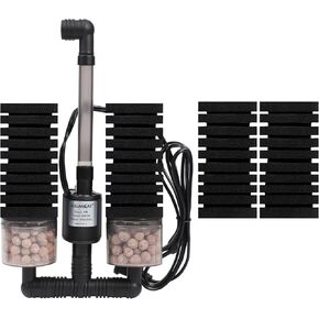 AQUANEAT Aquarium Electric Sponge Filter for Fish Tank, with Pump, with 2 Extra Sponges, Middle up to 40Gal
