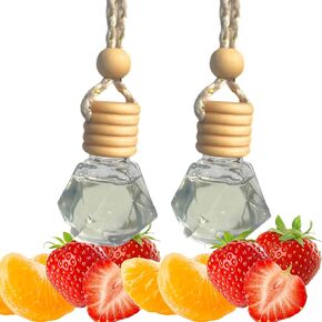 Car Diffuser, Gardenia, Hanging Air Freshener, Elegant Floral Fragrance, Long Lasting Scent, Wood Diffusing Lid (Gardenia (2 Pack))