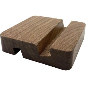 Balck Walnut Wood Phone Stand Square Double Slot Cell حامل لحامل الخشب المكتبي للسرير المتوافق مع iPhone 16 Pro Max 12 Smart Office Aealthetic Desk Asshetics