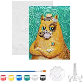 LACHLAND 3D Ceramic Painting Kit, Ready to Paint Ceramics, Crafts for Adults, Acrylic Paint Set and Paint Brush Set Included, DIY Art, Size 4x5 inches（Sunrise）