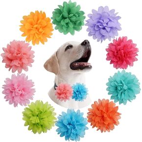 10 Pieces Dog Collar Flowers Accessories Girl Boy Dog Flower Bow Ties Cat Puppy Charms Flower Collars Bows Grooming Supplies (9 cm/ 3.54 Inch)