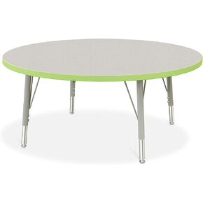 Jonti-Craft Berries 6468JCE130 Round Activity Table - 42" Diameter, E-Height - Freckled Gray/Key Lime/Gray