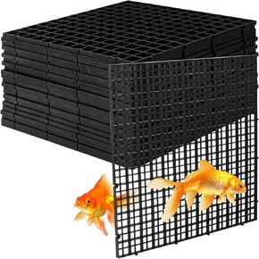 24 PCS Black Aquarium Fish Tank Divider, 11.8 x 11.8 Inch Plastic Egg Crate, Board Divider Fish Tank Bottom, Aquarium Filter Bottom Tray, Grid Isolation Board Partition for Aquarium,Fish Tank