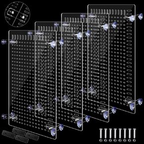 NUANCHU 4 SET SET ACRYLIL FISH TAND DISIDER 11.4 × 9.75 '' Aquarium Dipider Kit Divider Speclable بشكل مرن مع لوحة الربط الكؤوس الشفطية للاصطحاب 30/40/50/65/75/90/125/150 جالون دبابة الخزان