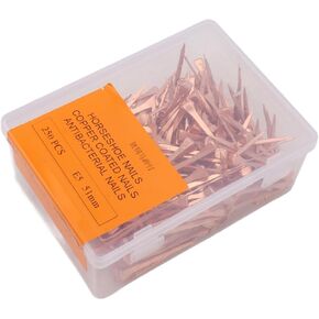 Trisar Horseshoe Nails, 250Pcs Copper Horseshoe Nails Durable Rustproof Lightweight Right Stiffness for Livestock Farms (51mm E5)