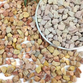 2lbs Pebbles for Plants, 1/2inch Pea Gravel for Succulent Cactus Planters, Natural Polished Stones, River Rocks for Plants, Vases, Aquariums, Gardening, Mixed Color