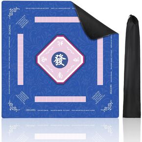 Mahjong Mat for Table ، تقليل الضوضاء غير القابل للانزلاق 31.5 * 31.5 بوصة Mahjong Table Mat مع قواعد للبوكر ، حصيرة ألعاب الطاولة ، ألعاب الورق ، ألعاب البلاط ، دومينو (الأزرق)