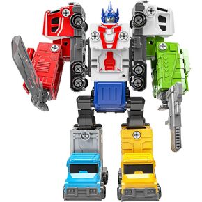 TEMI Construction Truck Toys for 3 4 5 6 7 Year Old Boys - Vehicles Transform Robot Kids Toys, Building Toys for Ages 4-8, Toddler Toys 2-3, Learnnig Toys, Gifts Toy
