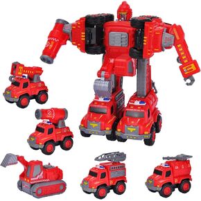 Toy for Ages 5-7 - STEM Toys for 5 Year Old Boy Gift - 5 in 1 Take Apart Trucks Transform to Robot - 6-8 Year Old Birthday Gift Ideas - Boys Toys Age 4-6 - Kids Easter Basket Stuffers