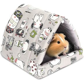 UPINS Guinea Pig Bed, Guinea Pig Hideout Washable Small Animal House Cage Accessories for Dwarf Rabbits Chinchillas Hamsters Hedgehogs Ferrets Bearded Dragons and Rats