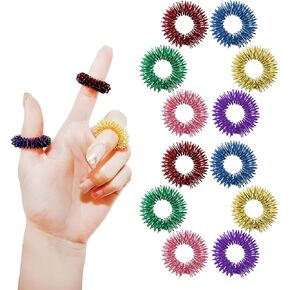 12pcs حلقات العلاج بالابر ، 6 ألوان حلقات تململ لإغاثة القلق ، ألعاب تململ الحسية الصامتة للصفات الصامتة لمكتب المنزلية في الفصل الدراسي ومدلك الأصابع