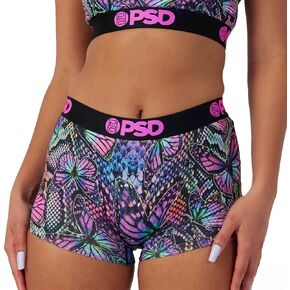 PSD Womens Moody Pop Boy Shorts Underwear for Women - Mixed Print Pack of Boyshort Underwear - 3 Pack Cotton Boyshort Underwear for Women, Women's Boy Shorts for Women Cotton