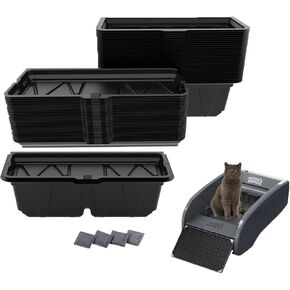 36PCS Disposable Waste Receptacles Compatible with Nature's Miracle Litter Box 2nd,For LitterMaid Litter Box 3rd,Disposable Cat Litter Box with Charcoal Bags (Machine NOT Included)