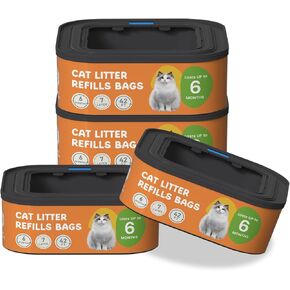 ترقية 42 قدمًا من حقائب إعادة ملء القمامة Jumbo Cat ، متوافقة مع Pail Standard Genie ، بالإضافة إلى Pail و Style Pail و XL+ ، قفل الرائحة ، غير معقود ، يدوم كل منهما حتى 6 أشهر لنظام التخلص من القمامة القط