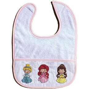 7 pcs Pink Edged blank bib to DIY cross stitch,16 Count aida Fabric Pocket towel bib,100% Cotton, Blank Cross Stitch Bib