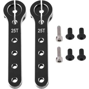 2PCS 25T RC Extension Arm Arm Encly طول 56 مم متوافق مع 30-100 سم مكعبات BALSA متوافقة مع فوتابا ، أسود