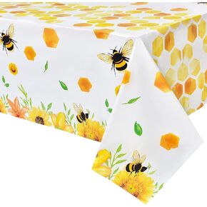 Wernnsai Bee Party TableCloth - 2 Pack 108 '× 54' 'Bee Bey Birthday Party Supplies for Kids B -Day Baby Shower Bumblebee Party Party Decort