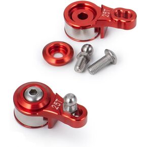 2PCS Alloy 25T Steering Servo Arm Horn Upgrade Parts for 1/10 RC Tra-xxas TRX-4 Crawler Car (Black)